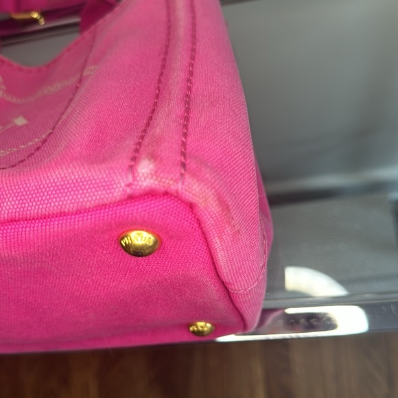 Pink Prada Canapa, Small, With Removable Strap and COA - Picture 7 of 14